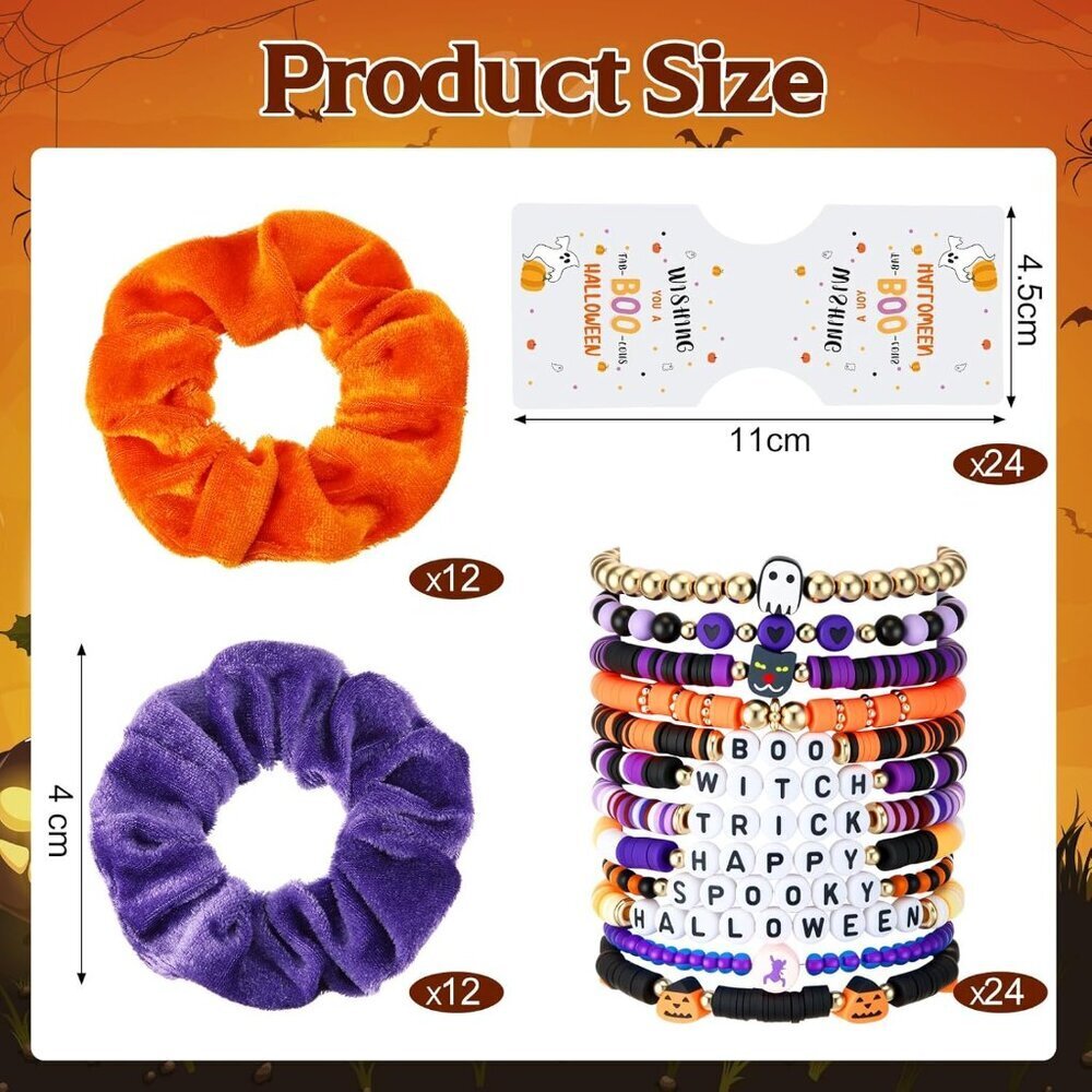 Halloween Bracelets Velvet Scrunchies Party Favors Gift Set For Women View 2
